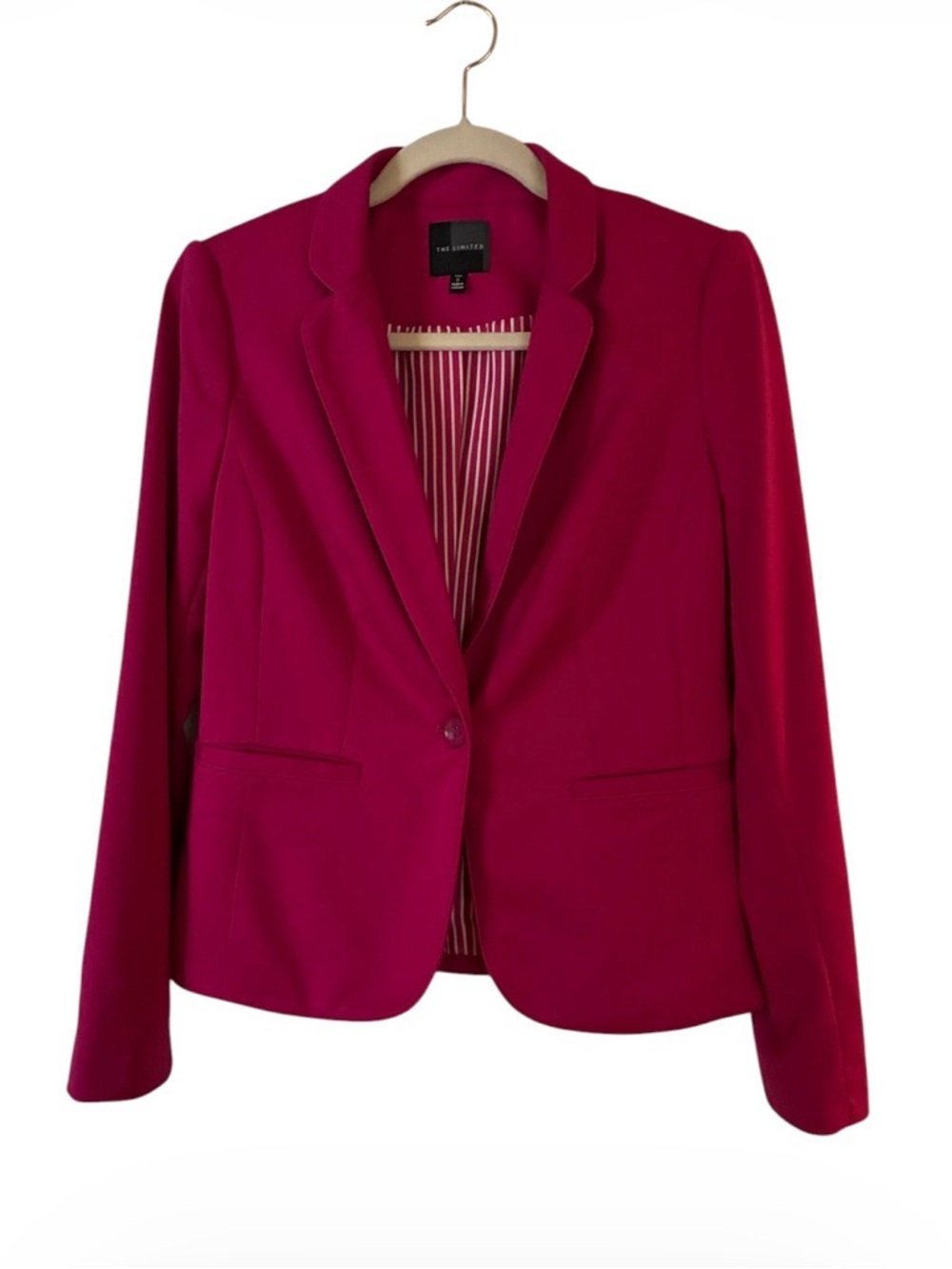 The Limited Magenta/Fuchsia One Button Lined Blazer Sz S